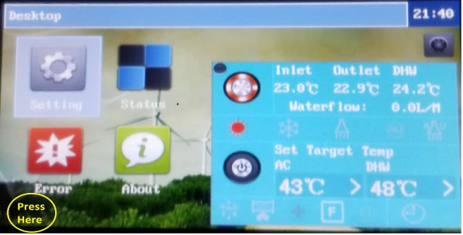 image of Chiltrix air to water heat pump controller
