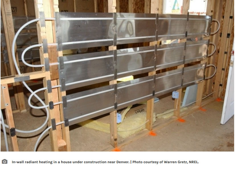 image of in-wall radiant heating with air to water heat pump
