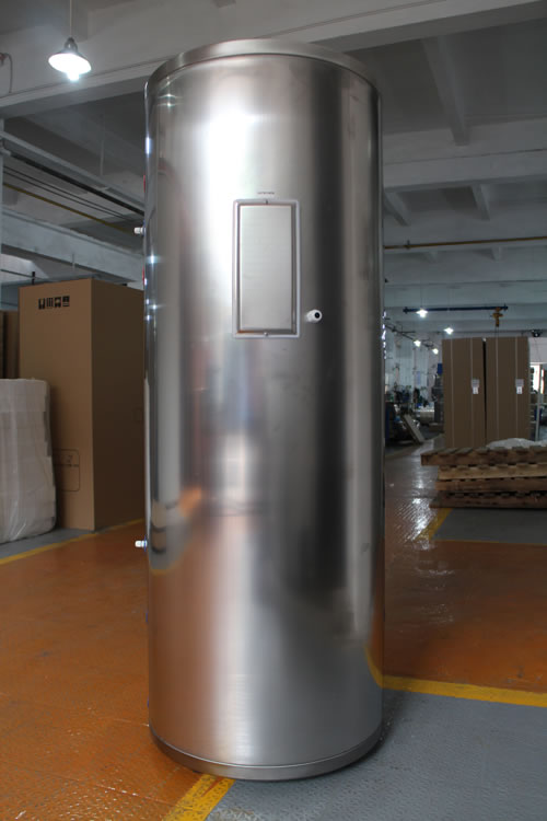 picture side view stainless steel indirect water tank for boiler, heat pump, or solar thermal